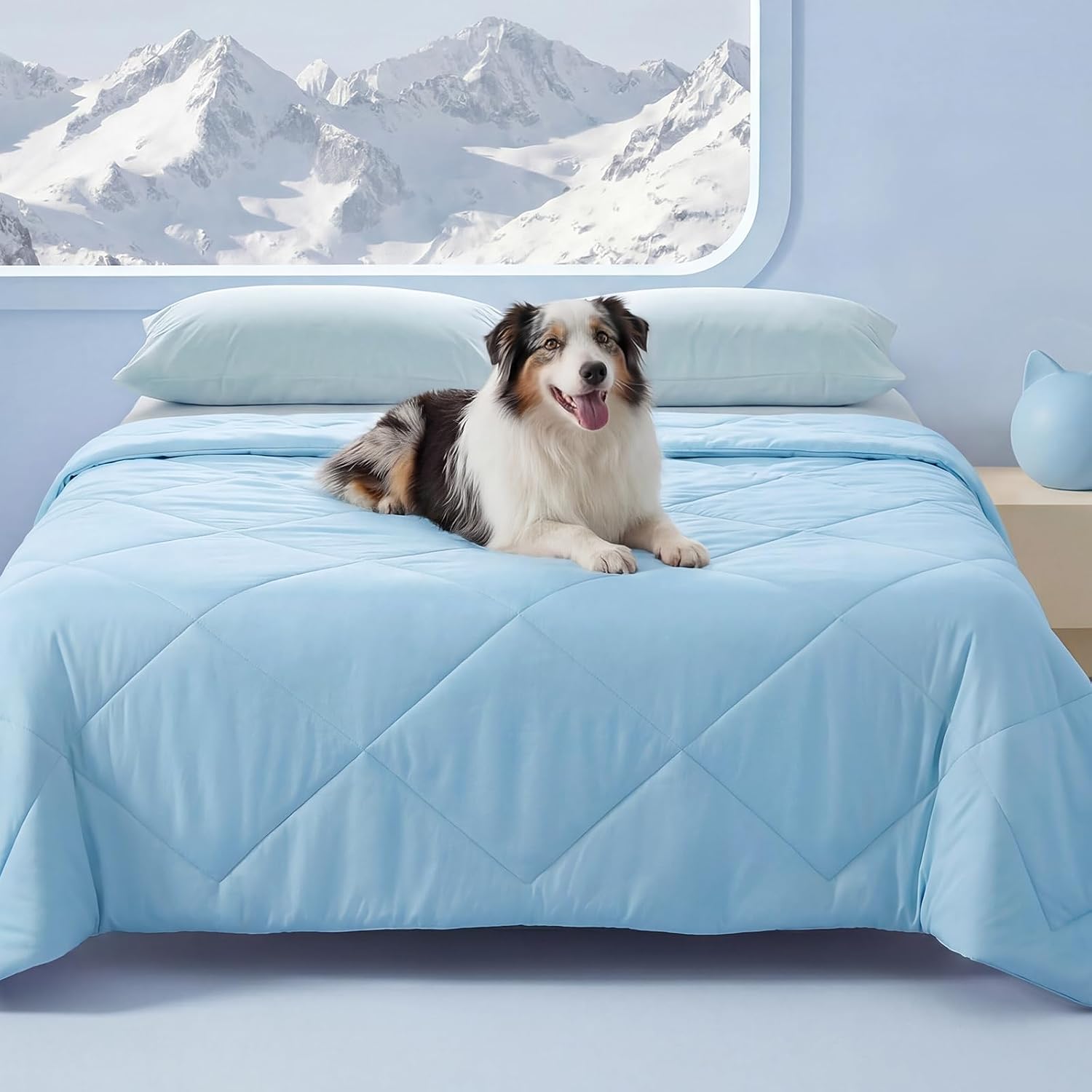 Luciphia Premium Cooling Dog Blanket for Small Medium Dogs Q-max>0.4 Washable Self-Cooling Cat Pet Mat Puppy Breathble Calming Throw for Beds Couches(Light Grey,29x40 inches) - Image 13