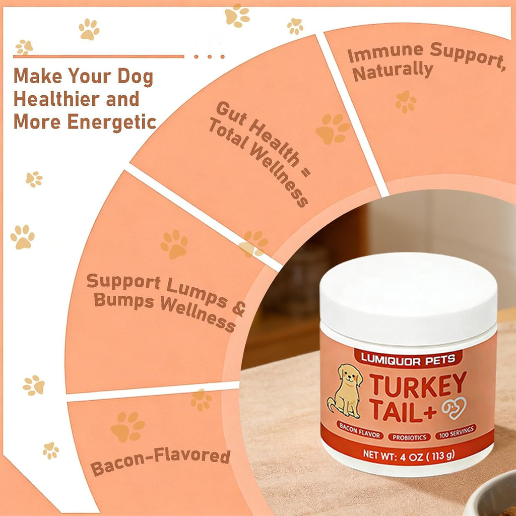 Lumiquor pets premium canine immunity supplement showing natural ingredients list