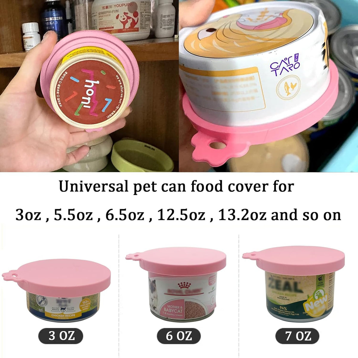 Paw shaped pet food spoon opening a metal can
