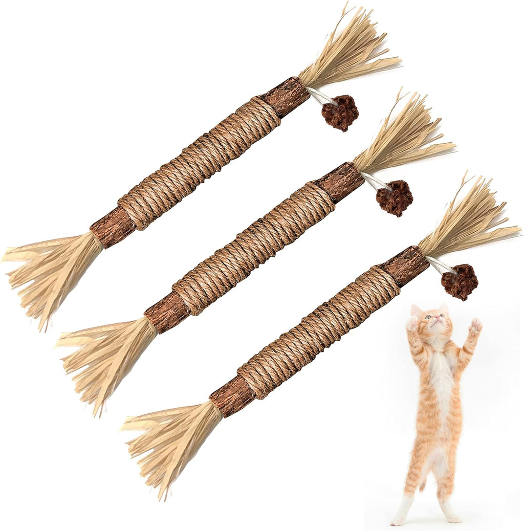 Multiple Bawan silvervine sticks for indoor cats
