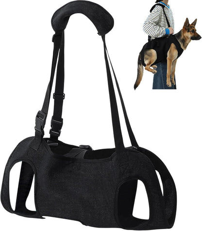 Shinylin Dog Carry Sling Emergency Backpack Pet Legs Support and Rehabilitation Dog Lift Harness Adjustable Lifting Straps Carrier for Senior Dogs Joint Injuries, Arthritis, Hiking, Skiing, Black(L) - Image 9