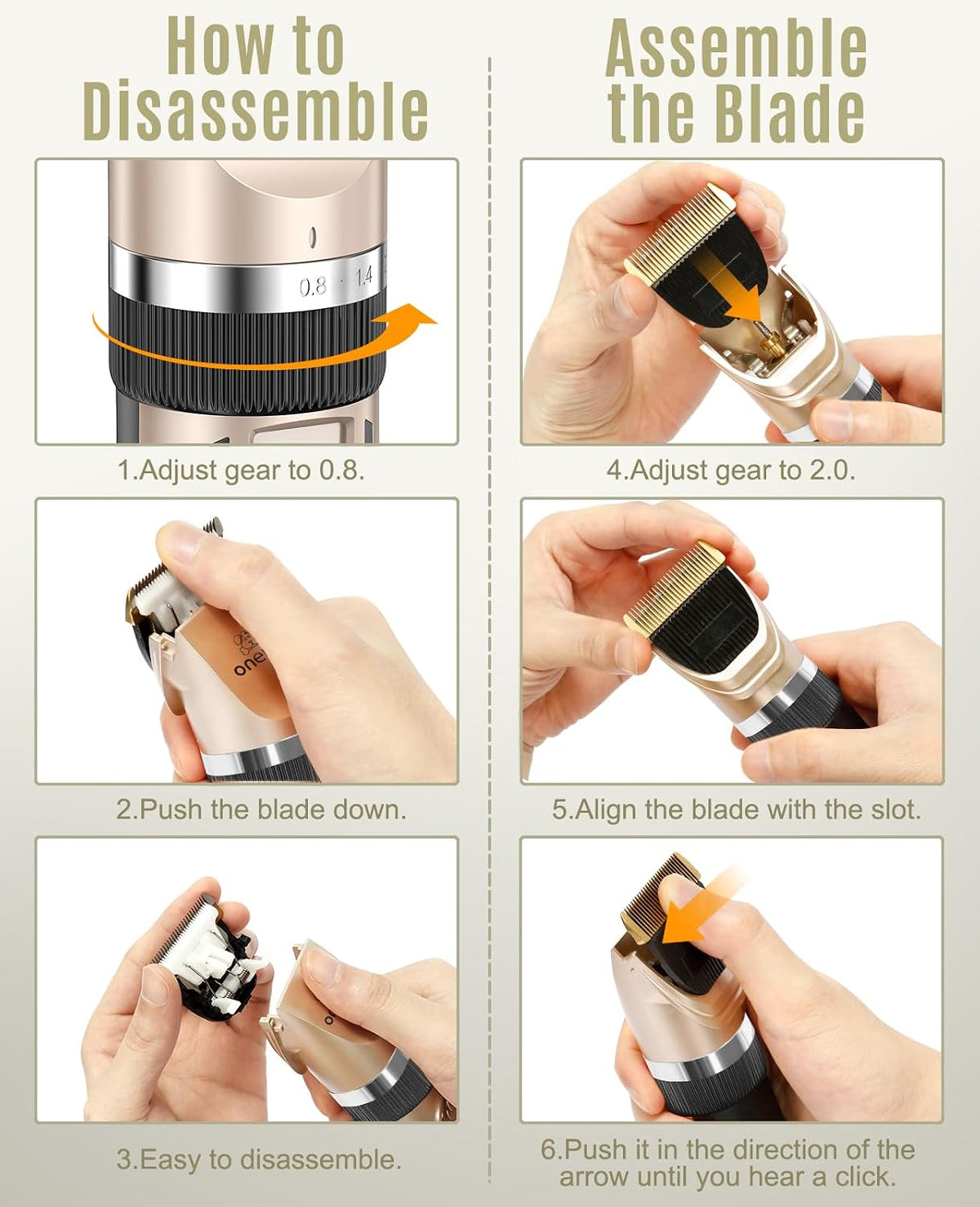 Oneisall pet clipper replacement blade displayed with its protective packaging box
