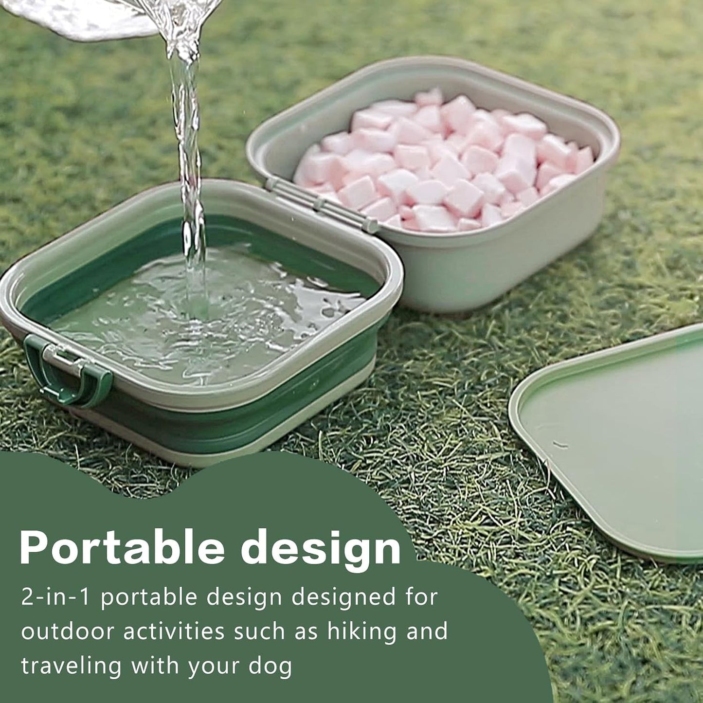 Cermug portable pet feeder with the leak proof snap on lid securely attached