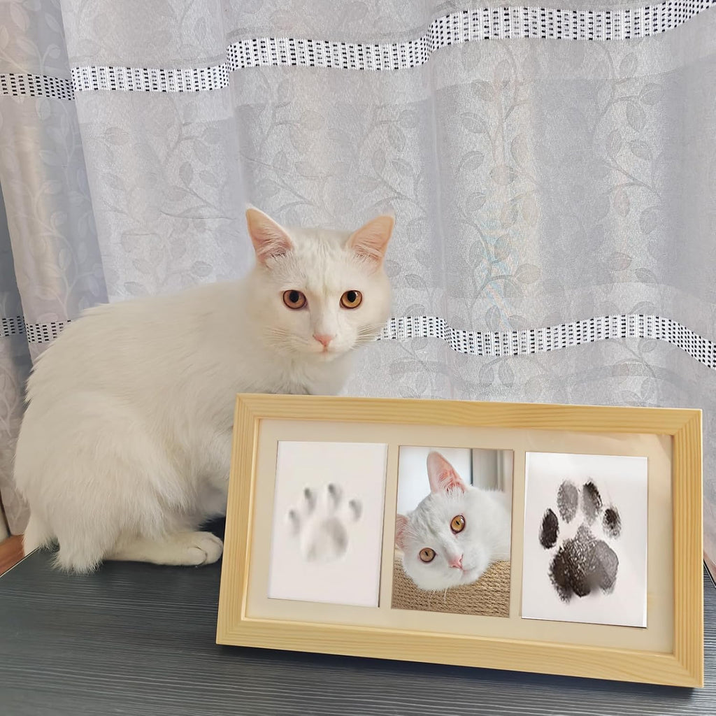 Completed cat and dog paw print frame home decor display