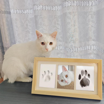 Completed cat and dog paw print frame home decor display