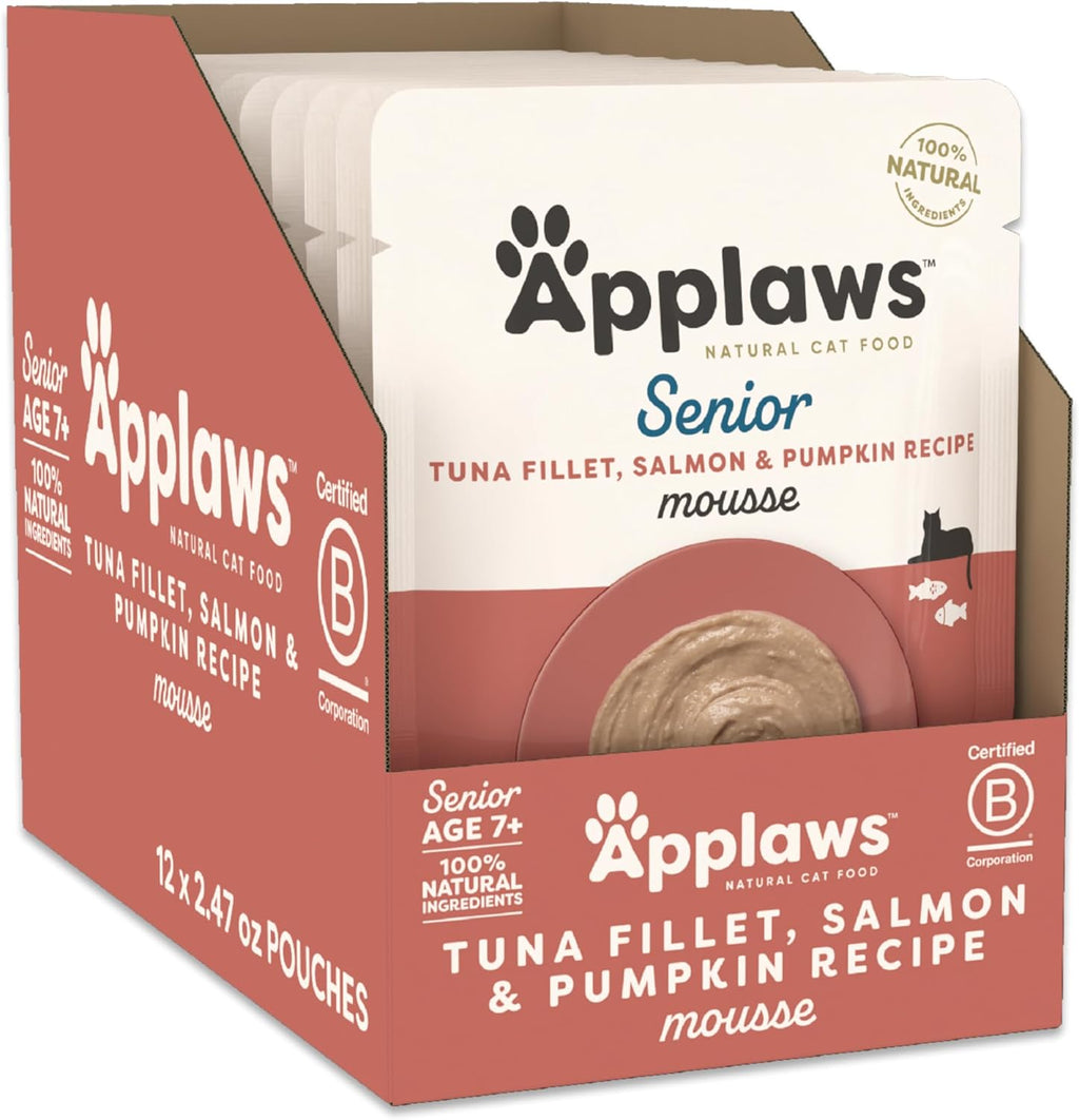 Applaws Senior Wet Cat Food Mousse Variety 12-Pack, High Protein, Limited Ingredient, Grain Free, Senior Cat Food, No Fillers, No Artificial Additives (12 x 2.47 oz Pouches) - Image 10