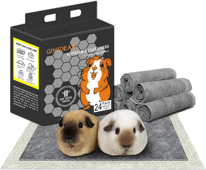 Guinea Pig Bedding, Disposable Guinea Pig Cage Liners, Charcoal Odor Controlling Absorbent Waterproof Pee Pads for Rabbits, Hamster and Other Small Animals. 18''x24'',24 Count - Image 9