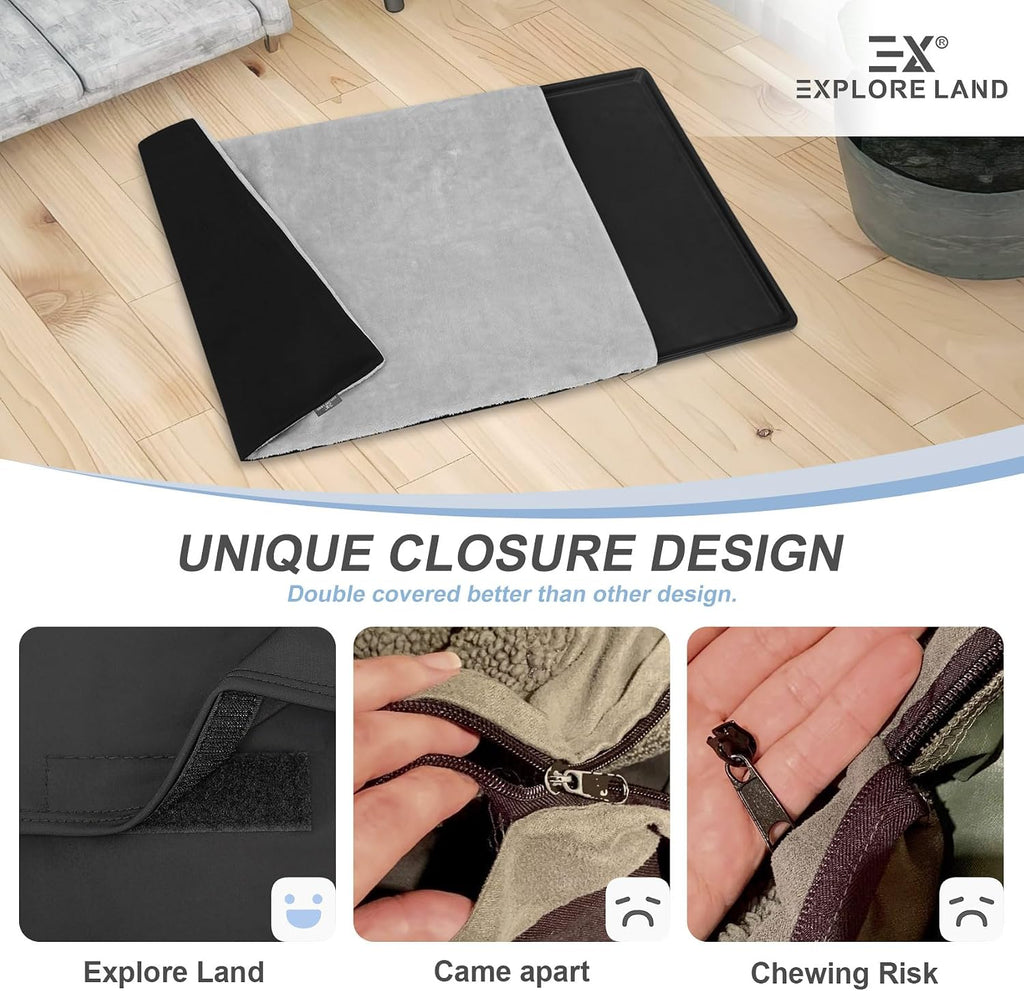 Explore Land quiet pet cage cushion lining installed in metal crate