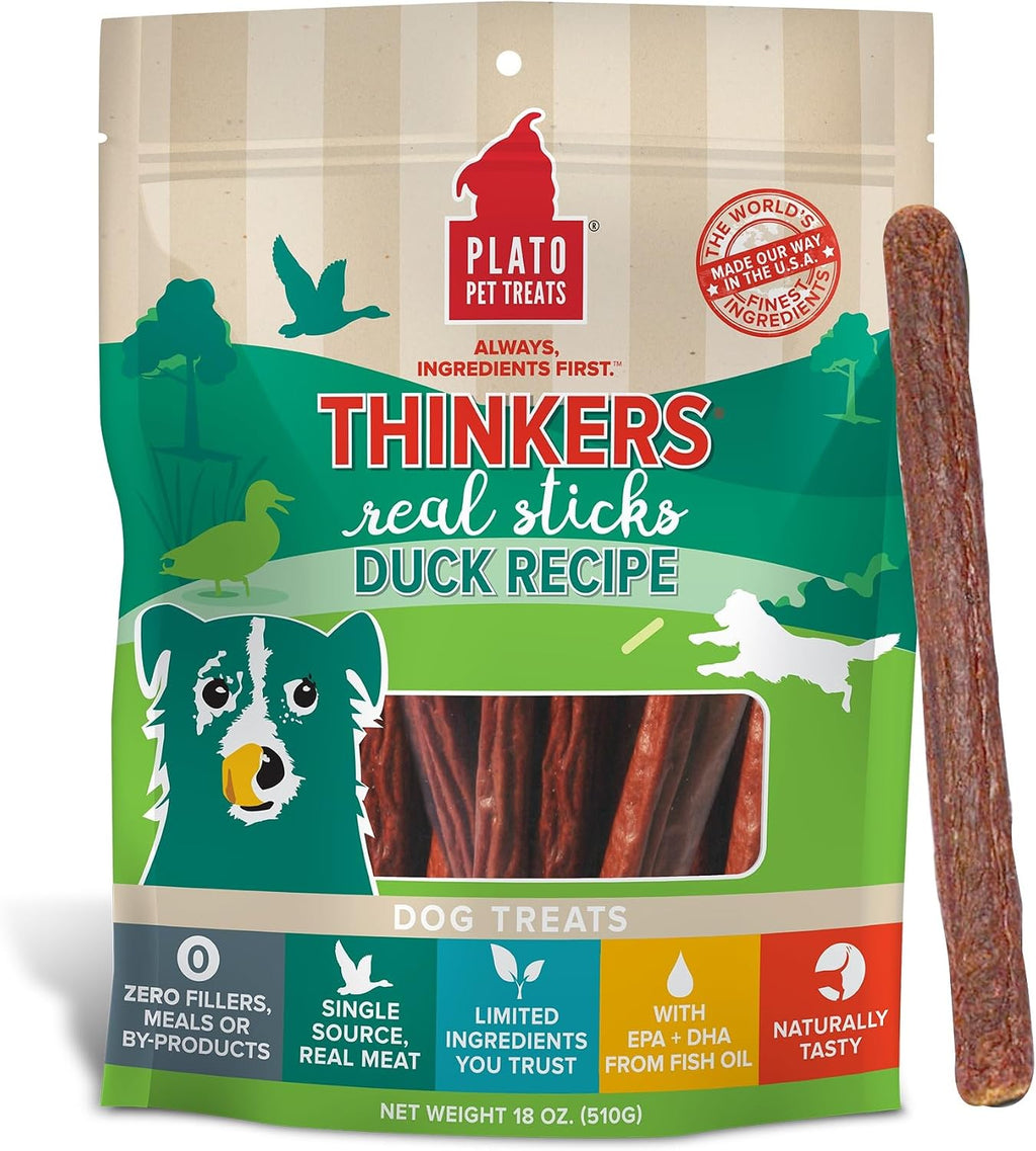 Plato Pet Treats Air Dried Dog Treats Salmon Thinkers Sticks, Natural Dog Treats, Real Meat, Air Dried, Made in the USA, 10oz - Image 14