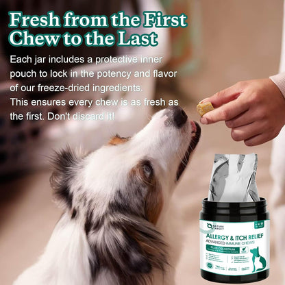 Nature Target allergy aid supplement packaging protecting against seasonal scratching.