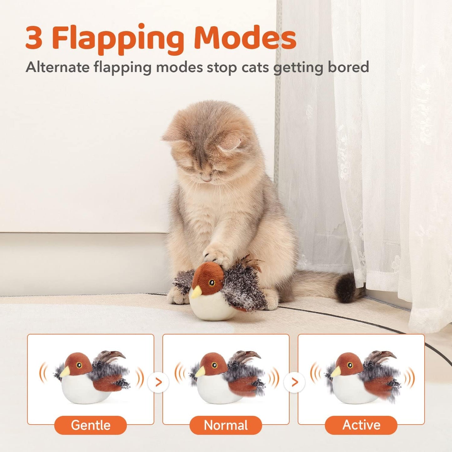 Potaroma bird toy with USB charging cable included