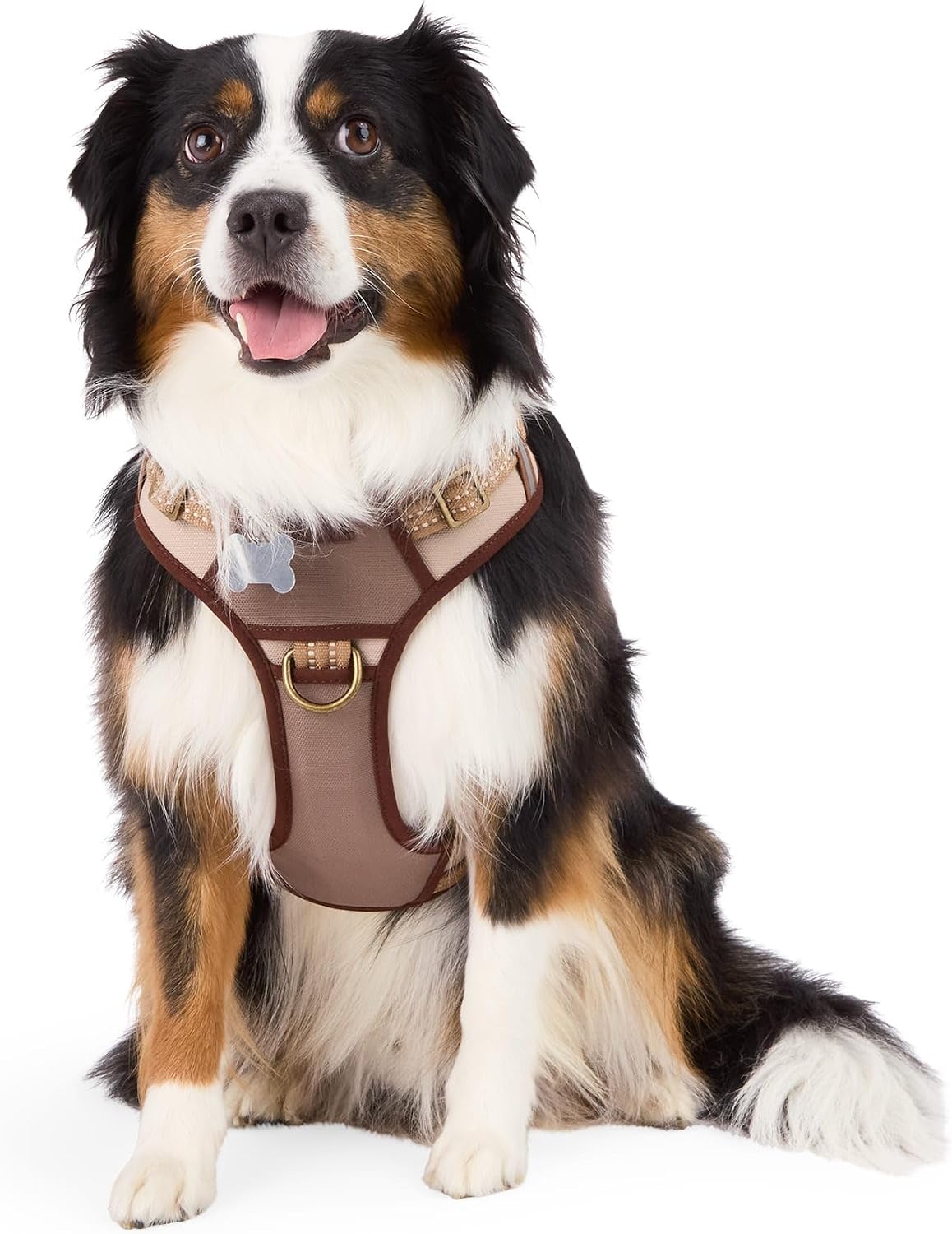 Reddy dog harness navy large featuring faux leather traffic handle