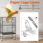 White pre-cut kraft paper sheets laid flat for bird cages