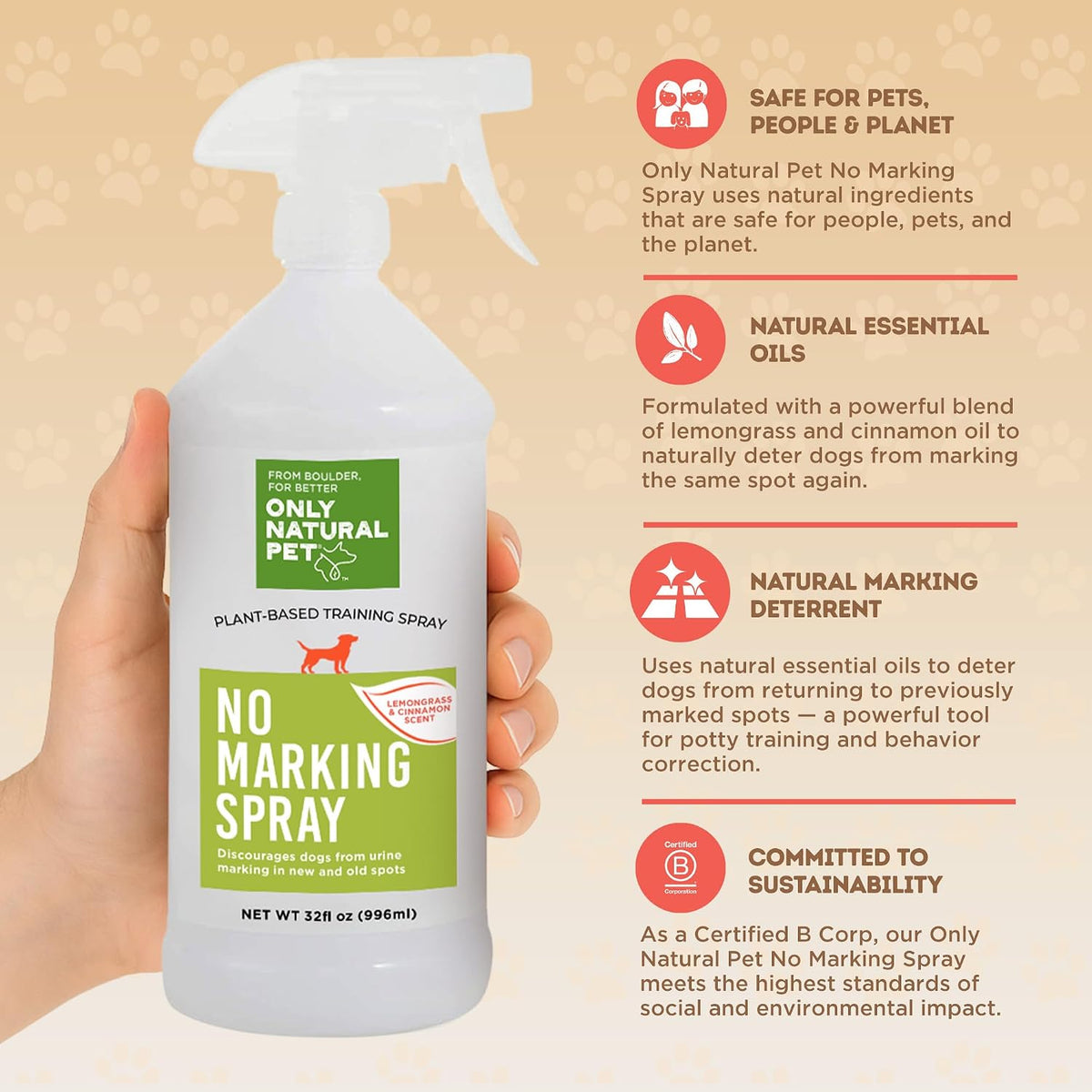Only Natural Pet urine prevention spray 32 fluid ounce bottle