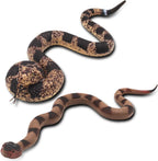 Upitry realistic rubber fake snake rattlesnake front view showing authentic scales