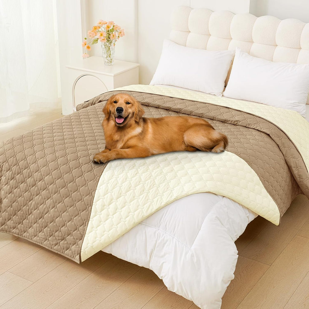 Smiry Waterproof Dog Bed Cover Blanket 52x82, Soft Reversible Pet Blanket, Washable Leakproof Cats Dogs Couch Cover for Sofa, Couch, Furniture, Grey/Dark Grey - Image 11