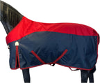 Full view of Barn and Stable horse blanket in winter environment