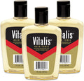 Vitalis Hair Tonic front view bottle showcasing the distinctive black red and gold label grooming liquid