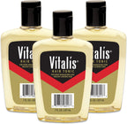 Vitalis Hair Tonic front view bottle showcasing the distinctive black red and gold label grooming liquid