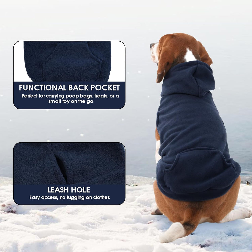IECOii thermal polar fleece dog apparel for large boy girl dogs