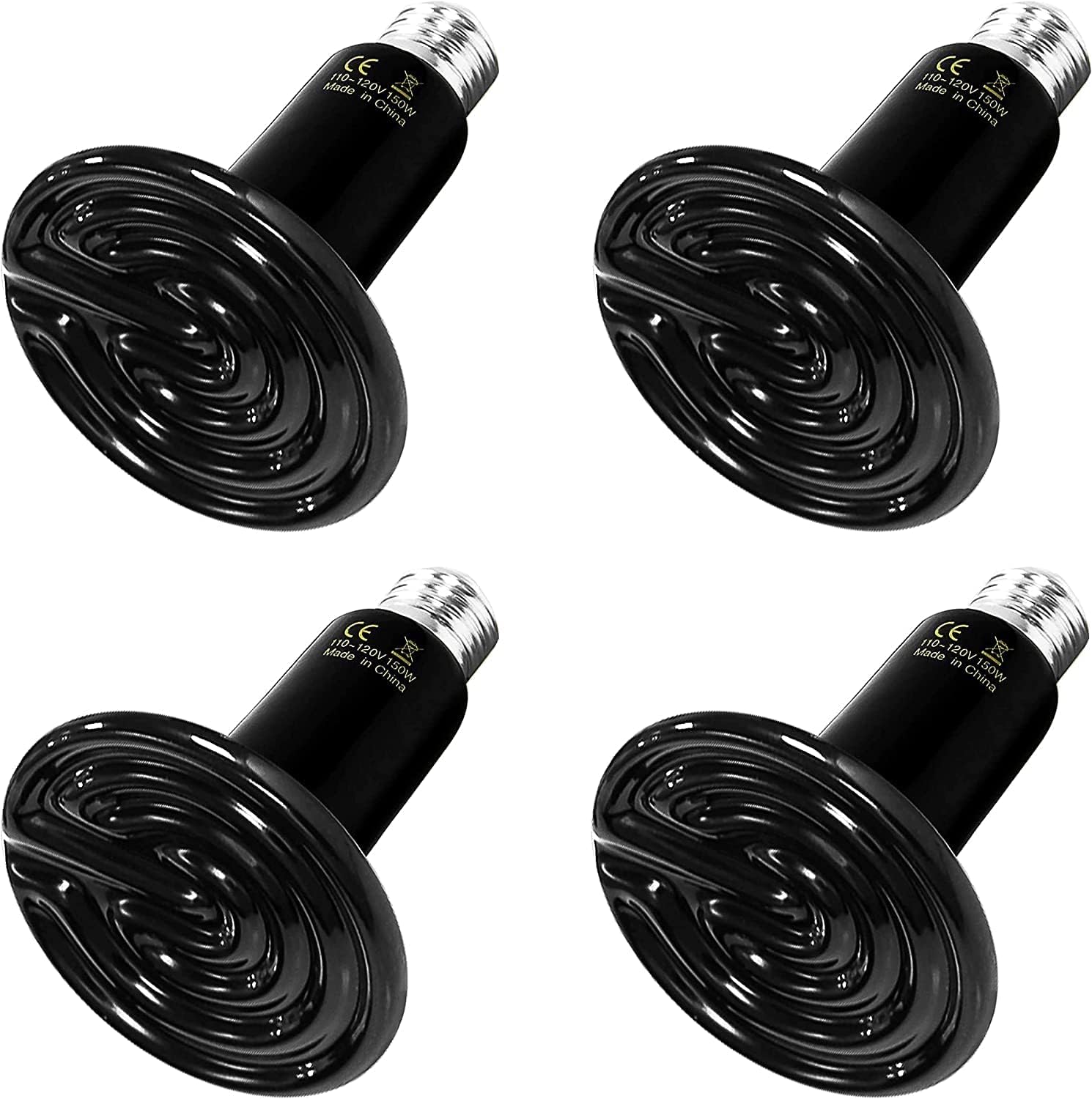 HealSmart Reptile Heat Lamp 100W 2-Pack Ceramic Heat Emitter, No Light Emitting Heat Bulbs for Amphibian Pet Brooder Coop Incubating Chicken, Lizard Bearded Dragon Turtle Snake Terrarium Black - Image 12