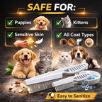 Two piece stainless steel flea comb kit for small and large pets