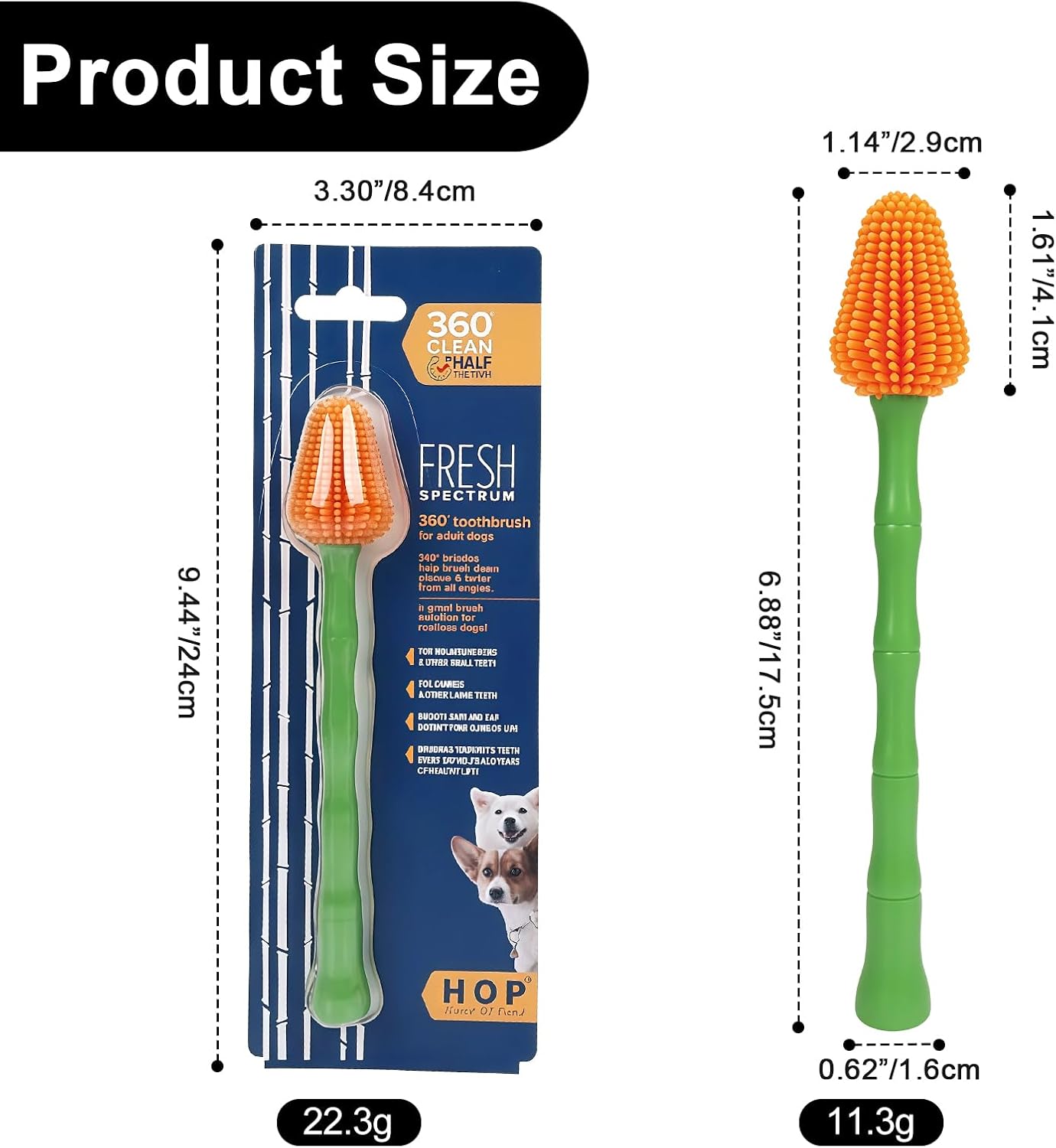 Professional pet dental care tool with silicone bristles