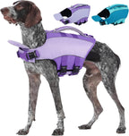 Kuoser Dog Life Jacket, Anti-Choke Head Support Float Dog Life Vest for Swimming Boating, Reflective Pet Swim Suit with Rescue Handle & D-Ring & Chin Float for Dulldog Dachshund, Purple XS - Image 9