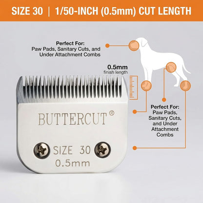 Geib detachable replacement pet grooming blade showing standard A5 compatibility bracket