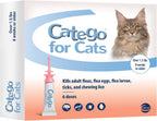 Catego topical flea drops box showing weight requirements for cats over one point five pounds