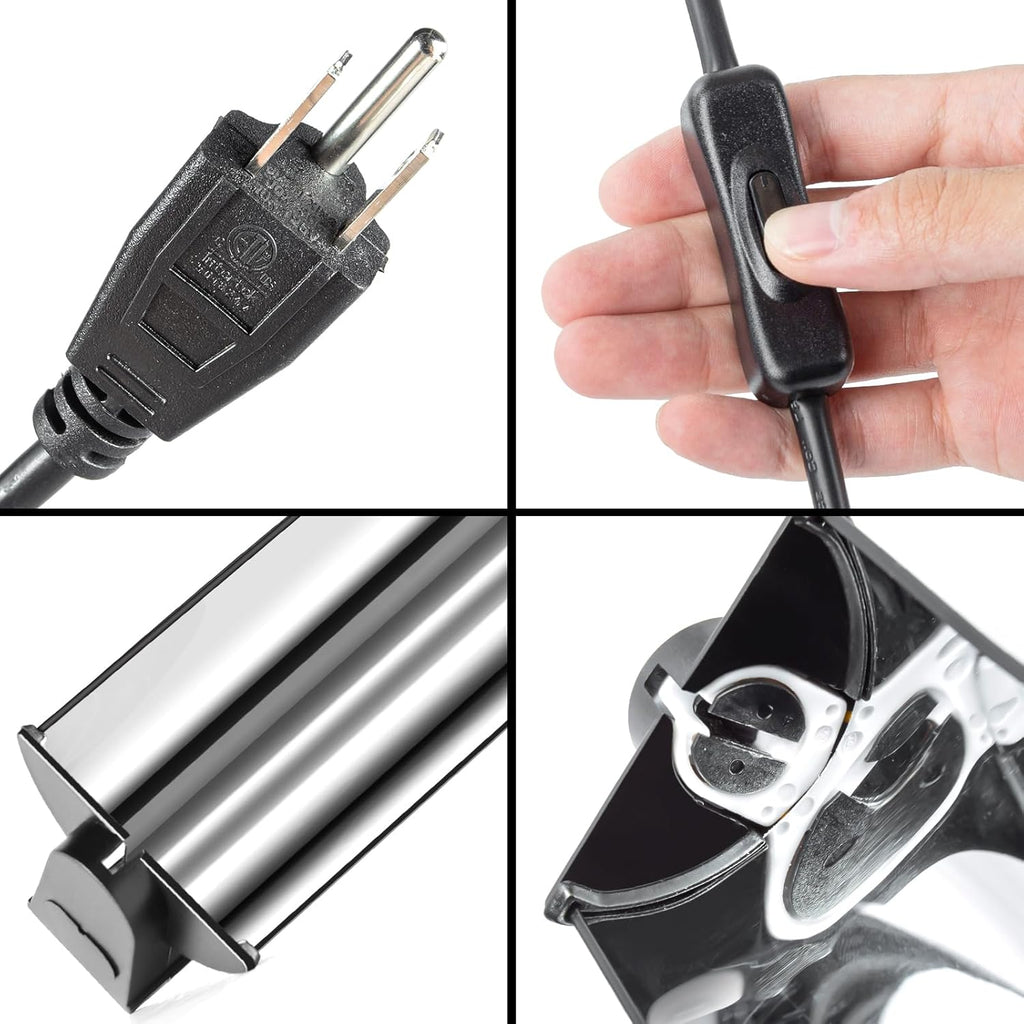 Secure mounting accessories for attaching the imported reptile light hood to vivarium screen covers.