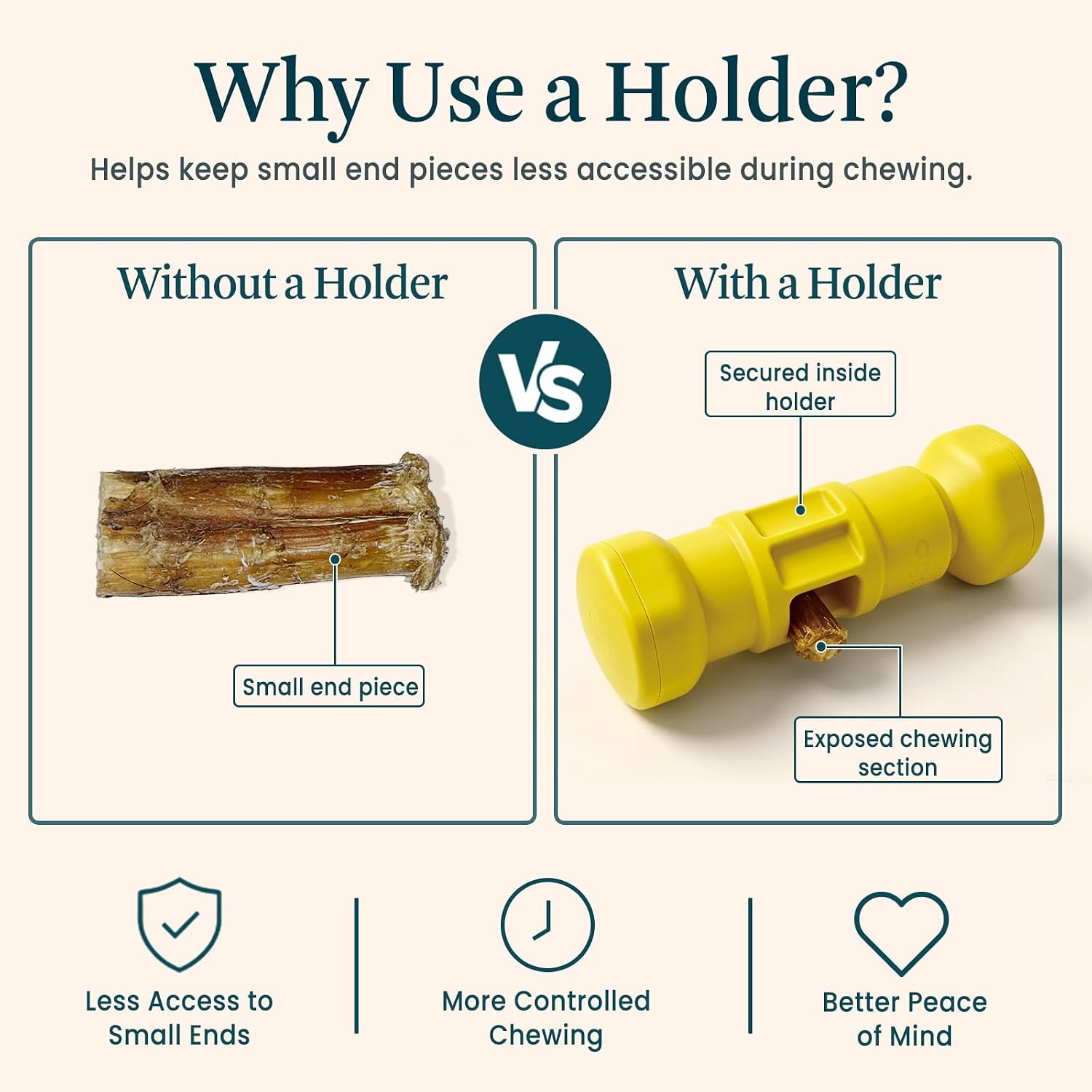 Agelux dog chew holder demonstrating twist lock mechanism