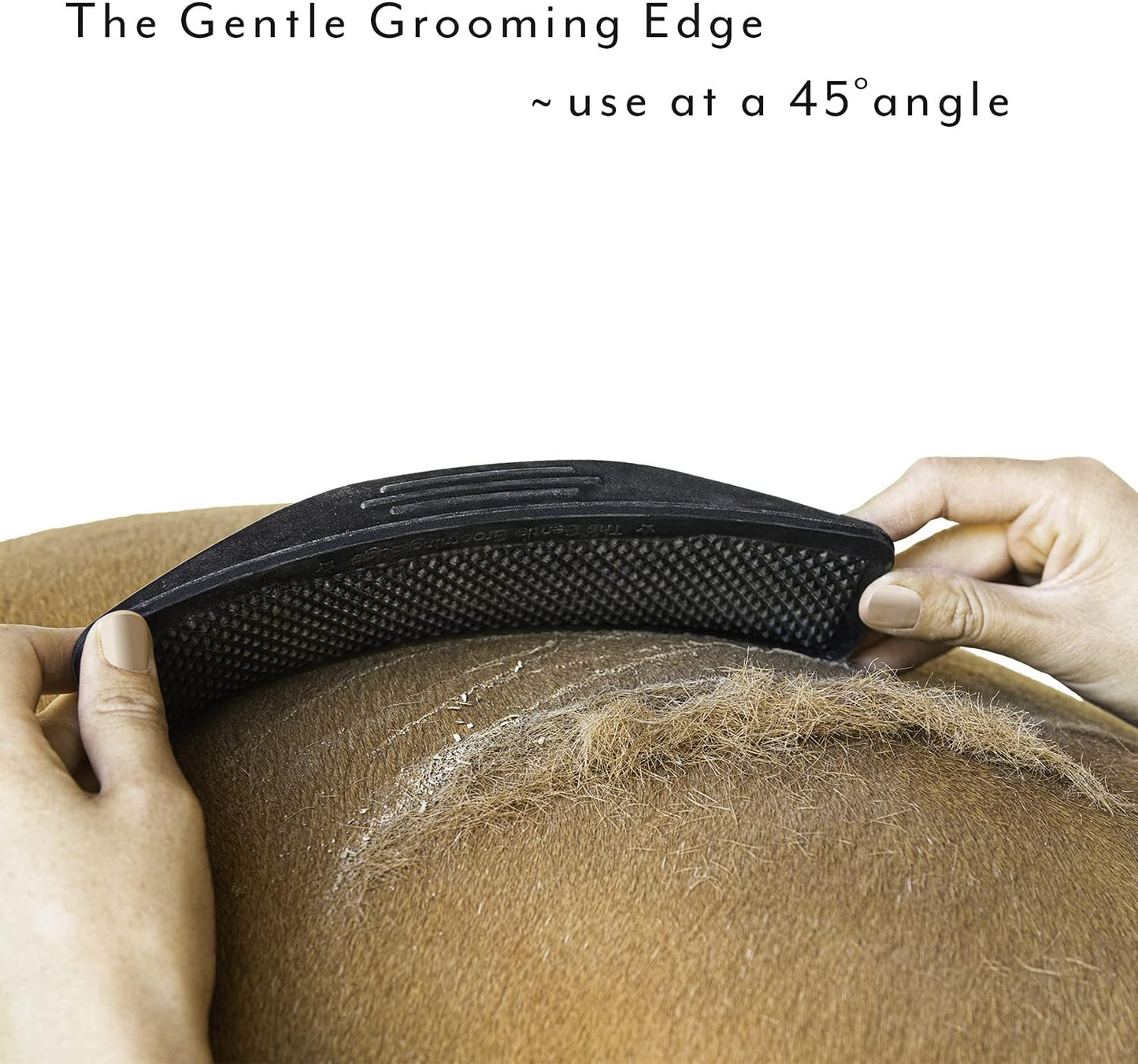 StripHair grooming tool illustrating the small exfoliating diamonds for sensitive pet areas