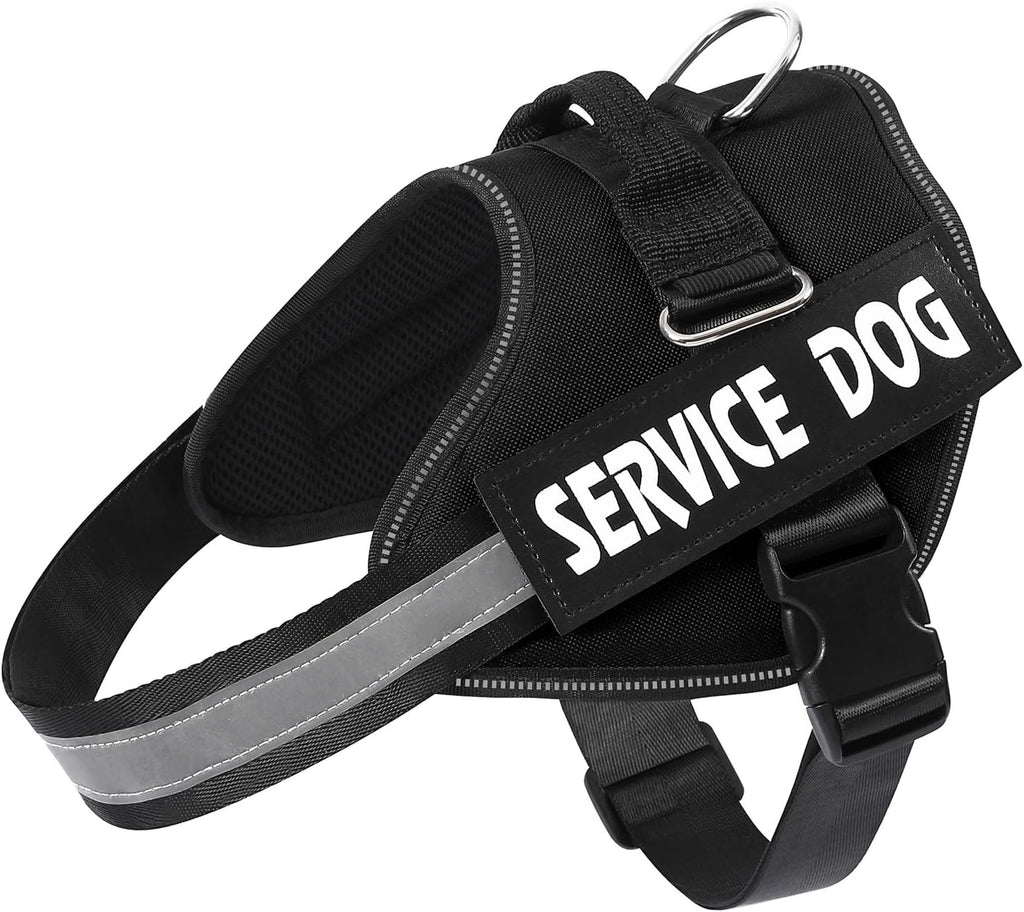 MUMUPET Service Dog Harness, No Pull Reflective Adjustable Vest with Handle, Soft Breathable Padding for Small Dogs, 2 Removable Velcro Patches (Red, S) - Image 12