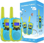 Selieve kids walkie talkies front view showing vibrant yellow and blue colors