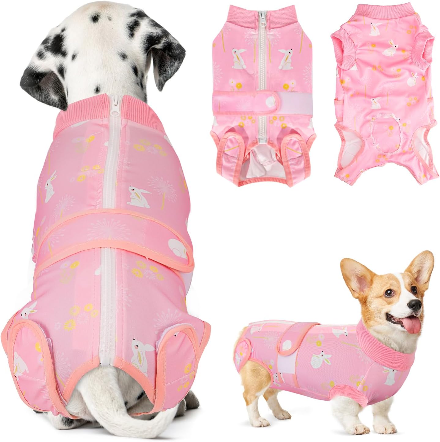 Lukovee Recovery Suit for Dogs, Zipper On Recovery Suit for Female Male Dog, Onesie Abdominal Wounds Cone E-Collar Alternative Prevent Licking Spay Recovery Suit (Small, Purple Tie-dye) - Image 13