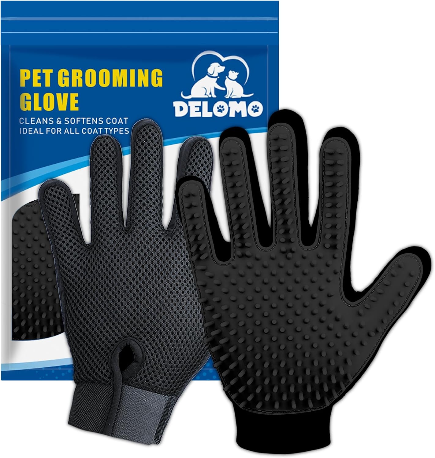 Upgrade Efficient Pet Hair Remover Gloves - Gentle Shedding Brushes for Dogs, Cats & Horses with Long and Short Hair - 1 Pair (Blue) - Image 10