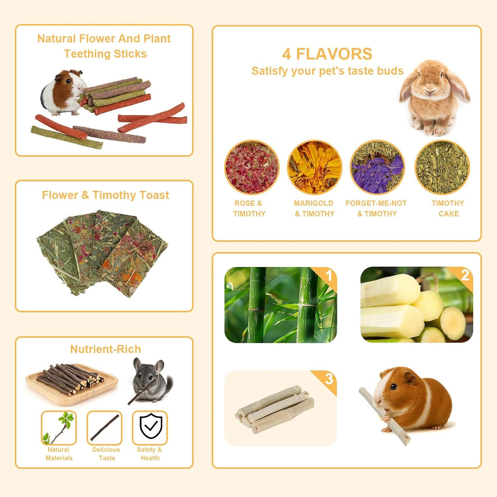 Natural rabbit treats inside the official product packaging view