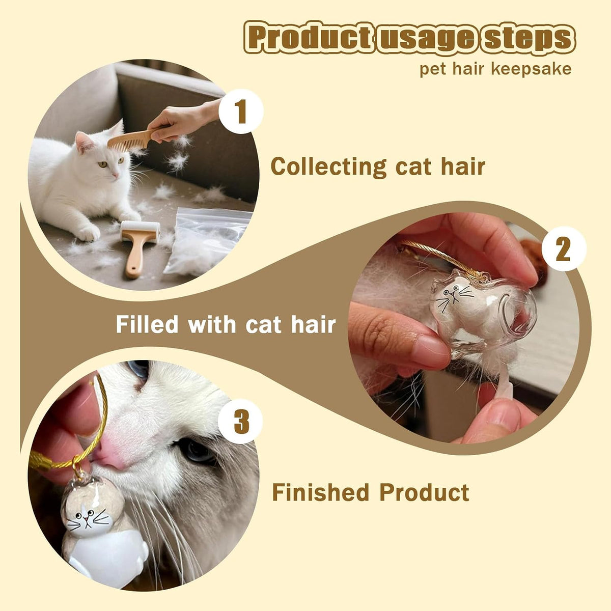 BY669QFC pet loss remembrance gift pack showcasing the transparent cat souvenir bottles and assembly accessories