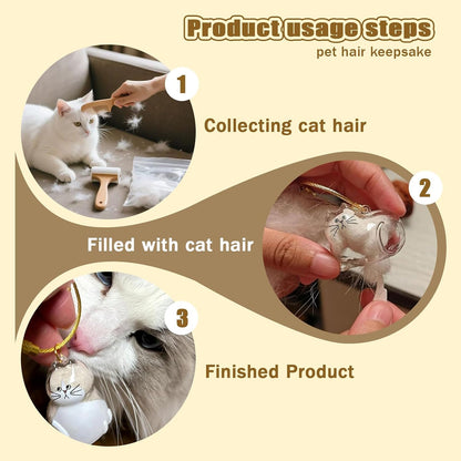 BY669QFC pet loss remembrance gift pack showcasing the transparent cat souvenir bottles and assembly accessories
