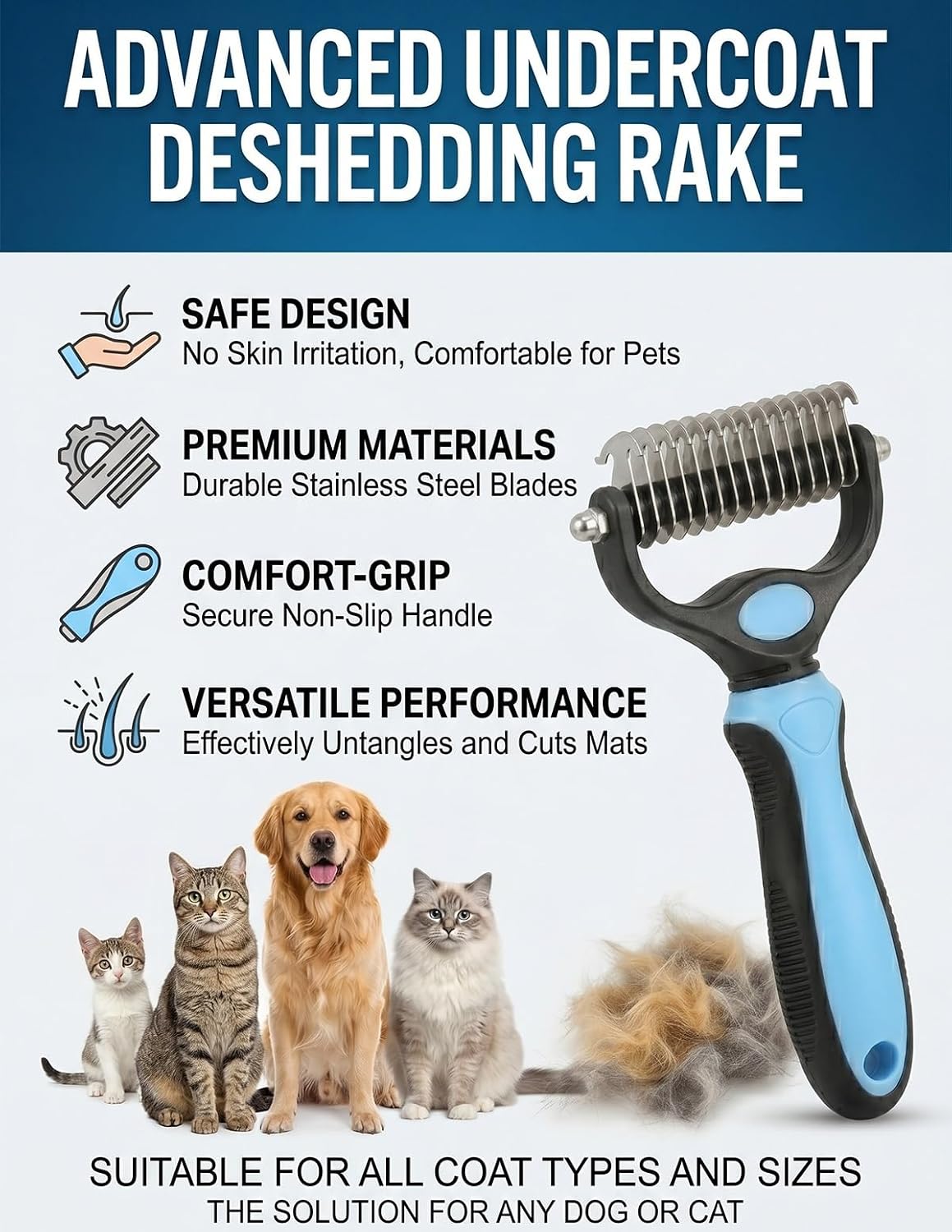 Side profile of Congzikji dual-sided pet brush showing ergonomic handle design.