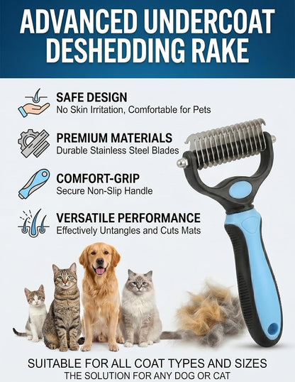Side profile of Congzikji dual-sided pet brush showing ergonomic handle design.