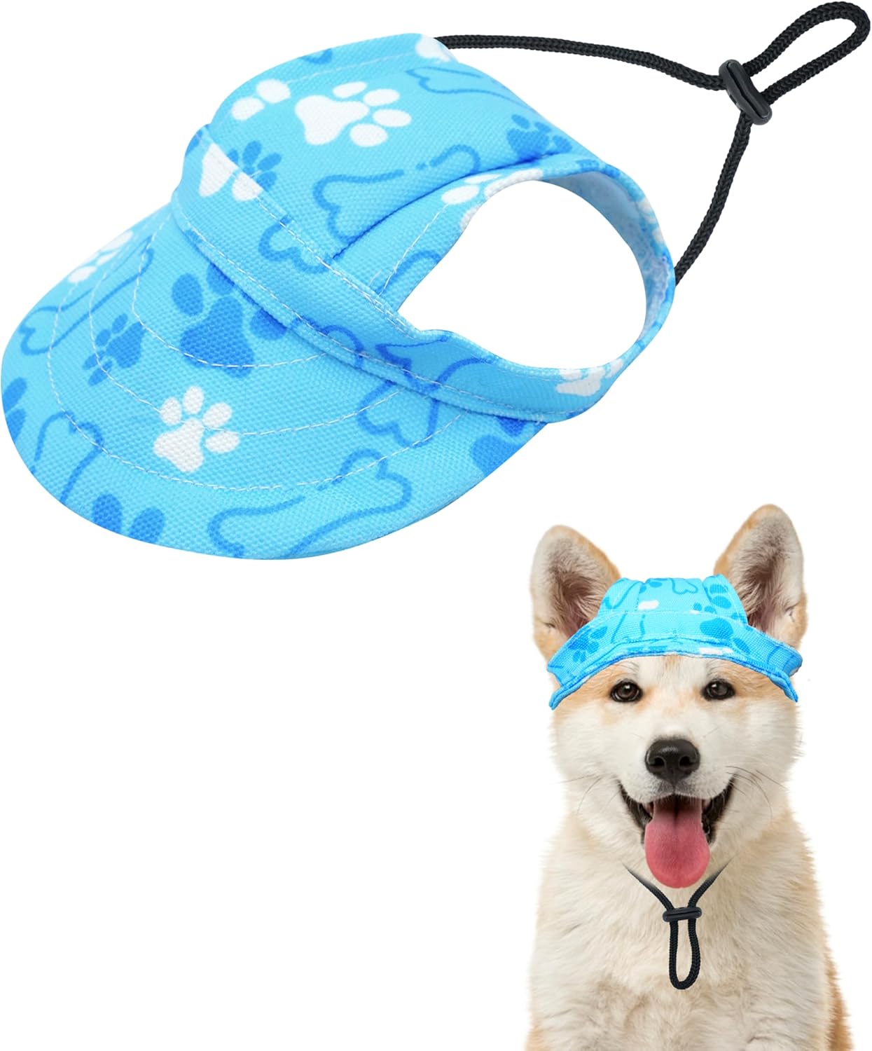PET SHOW 4th of July Dog Baseball Cap American Flag Dog Visors for Small Doggy Cats Waterproof Pet Sun Hats with Ear Holes Adjustable Drawstring Patriotic Boy Girl Puppy Hat- Independence Day/S - Image 10