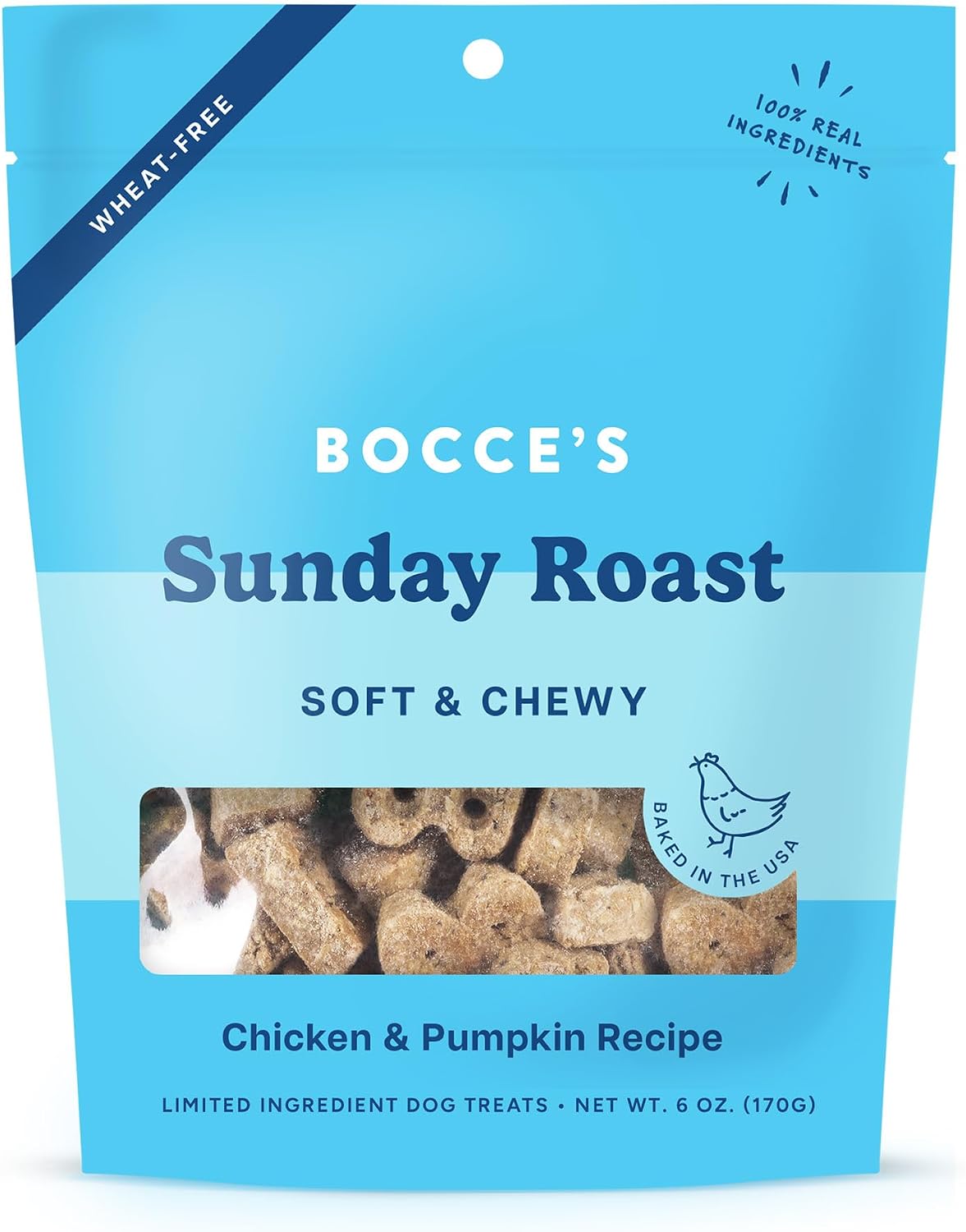 Bocce's Bakery Oven Baked PB & Banana Recipe Treats for Dogs, Wheat-Free Everyday Dog Treats, Real Ingredients, Baked in The USA, Natural Soft & Chewy Cookies, Peanut Butter & Banana, 6 oz - Image 10