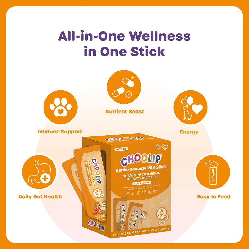 Hand feeding a cat with Choolip squeeze vita stick