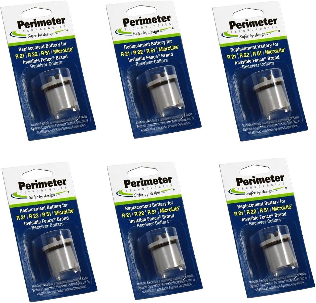 Perimeter Technologies dog fence batteries six pack front view premium pet containment accessory