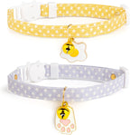 2 Pack Cotton Breakaway Cat Collar with Bell Yellow&Green Flowers Pendant Cute Kitten Cat Collar Suitable for Girls and Boys - Image 12