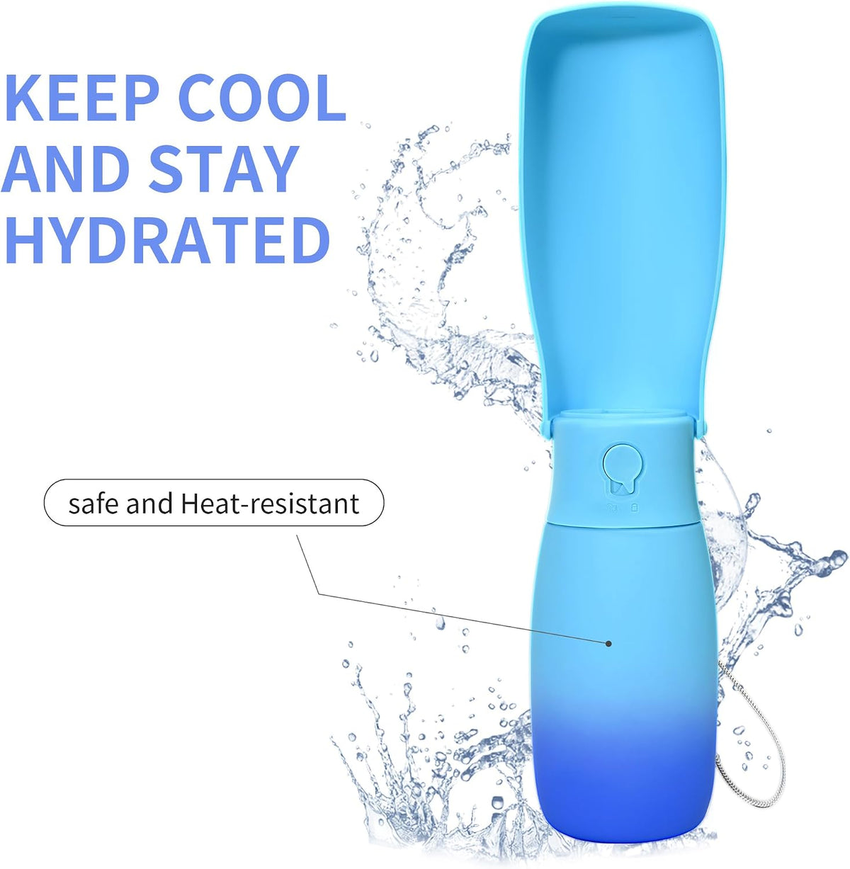 VEPOUYU portable puppy water bowl being operated with one hand to dispense water.