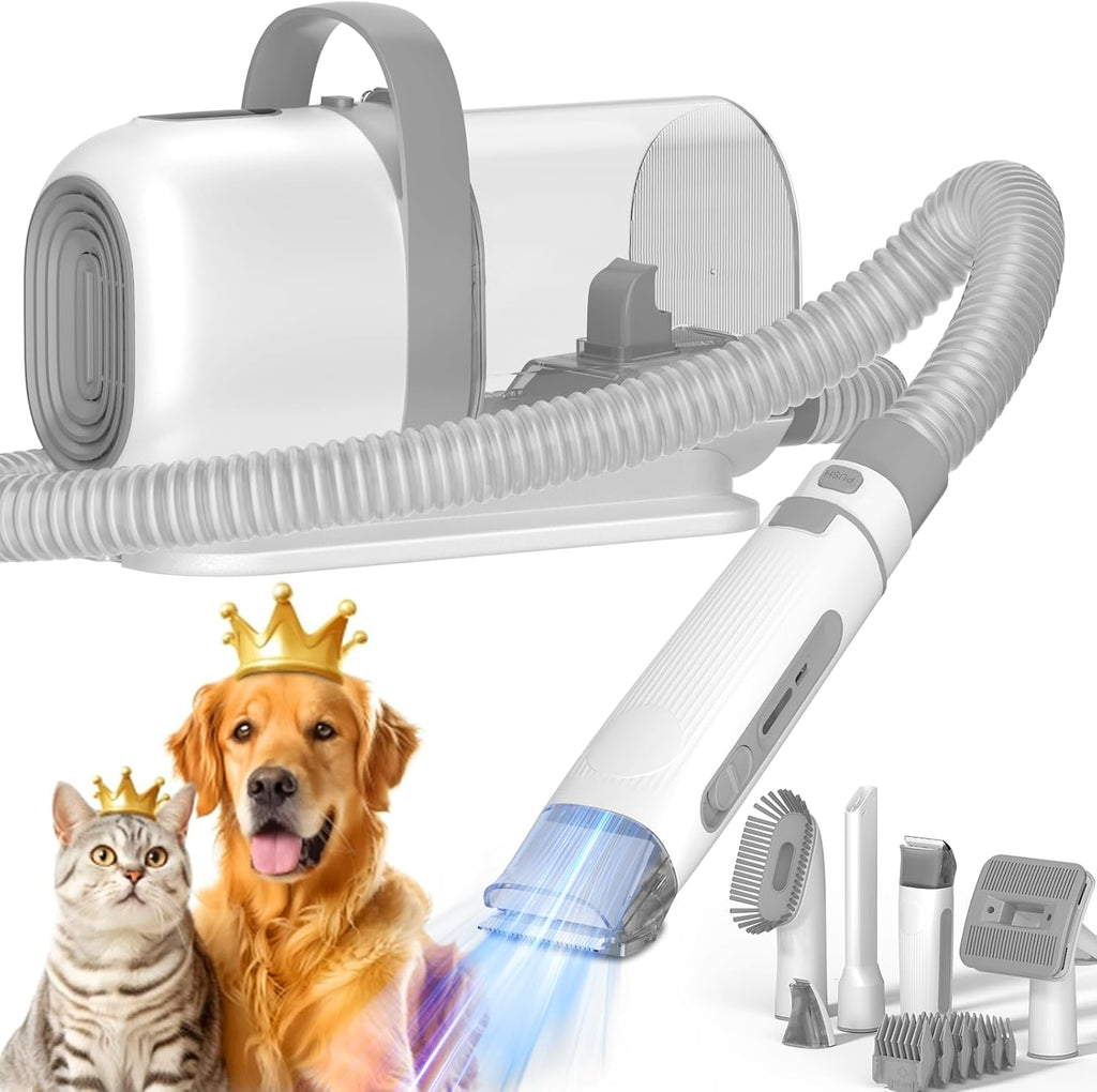 ZOVII Dog Hair Vacuum & Dog Grooming Kit, White - Image 9