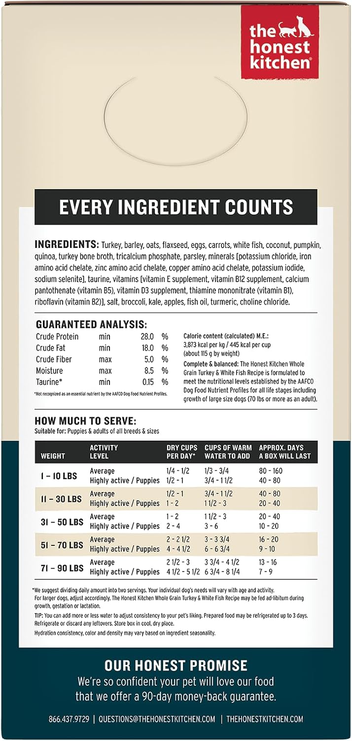 The Honest Kitchen dehydrated dog food ingredient quality visual